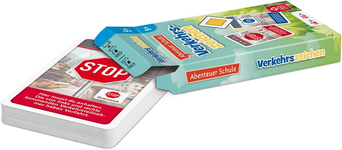 ASS Altenburger 22572844 Abenteuer Schule – Verkehrszeichen – Traffic Signs Card Game Educational Game – Bild 3