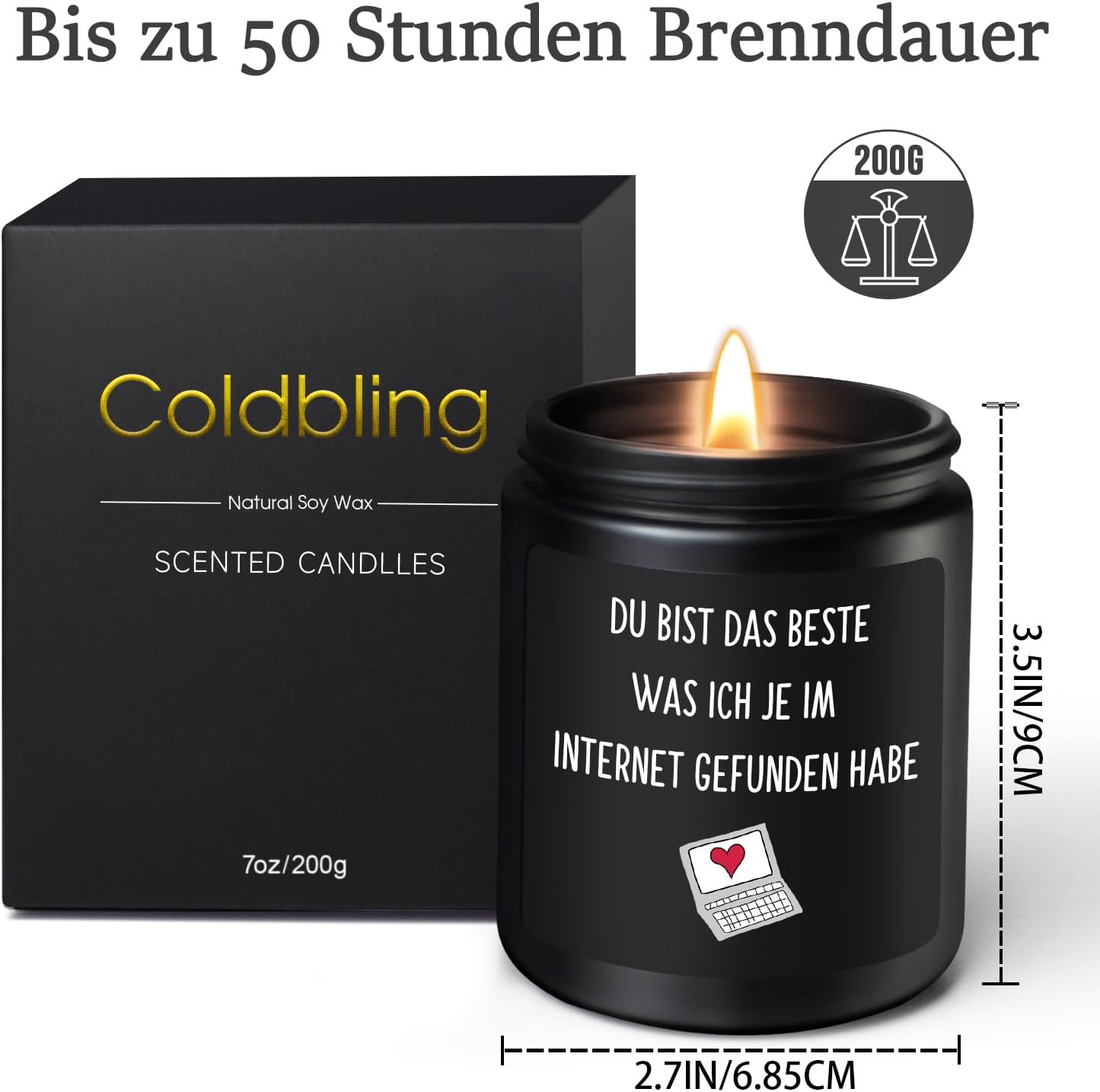 Valentine's Day Anniversary Gift for Him - Sandalwood Scented Candle Love Gifts Men Women Boyfriend Girlfriend Christmas Birthday Love Gift Valentine's Day Gift for Him – Bild 6
