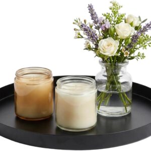 Decorative Round Tray, Versatile Decorative Tray with 15 cm Diameter, Black Serving Tray for Jewellery and Cosmetics, Ideal for Living Room and Bathroom