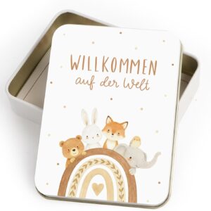 Metal Tin with Card Welcome Home Baby Gifts for Birth