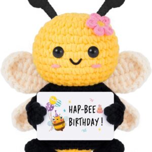 Gleevara Birthday Gift for Women, Hand Crocheted Bee Figurine