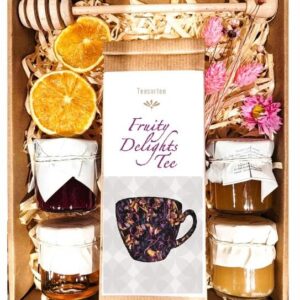 Flower Honey Tea Jam Gift Basket for Mum Dad Grandma Grandpa Teacher