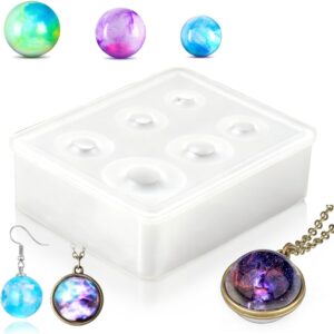 Beads Silicone Mould Ball Epoxy Resin, 6.5 x 9.3 cm Ball Resin SilKonform, Transparent Silicone Mould Ball, Small Crystal Ball Moulds Epoxy Resin SiliK-ON Mould, for Gemstones, Beads, Crystals, Earrings Decoration