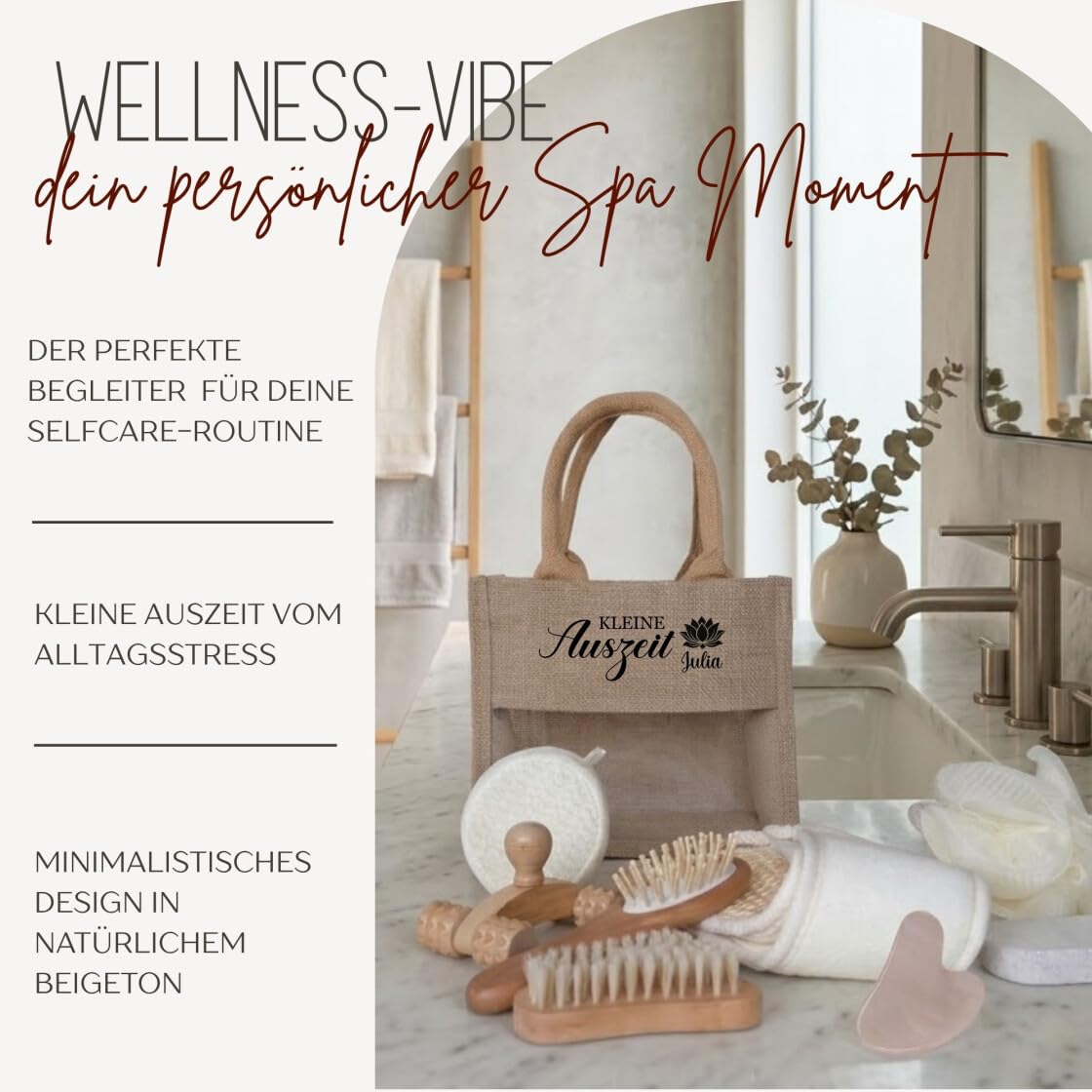 Personalised Wellness Gift Set for Women, Complete Wellness Box with Contents, Wellness Bag Small Time Out with Name, Gift Voucher Packaging Mum Girlfriend Colleague – Bild 6