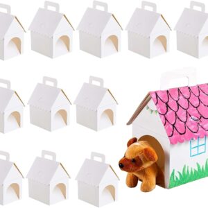 Adopt A Puppy Party Gift Boxes, Cute Empty House Shape Party Gift Boxes with Door and Handle, Foldable Gift Boxes, DIY Dog Candy Boxes, Party Gift Boxes (Pack of 12)