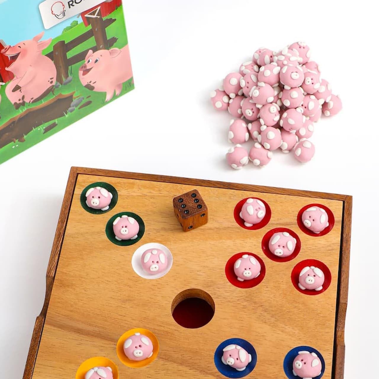 ROMBOL Piggy Game, Dice Game with the Cute Piggies for the Whole Family, for 2 to 6 Players – Bild 3