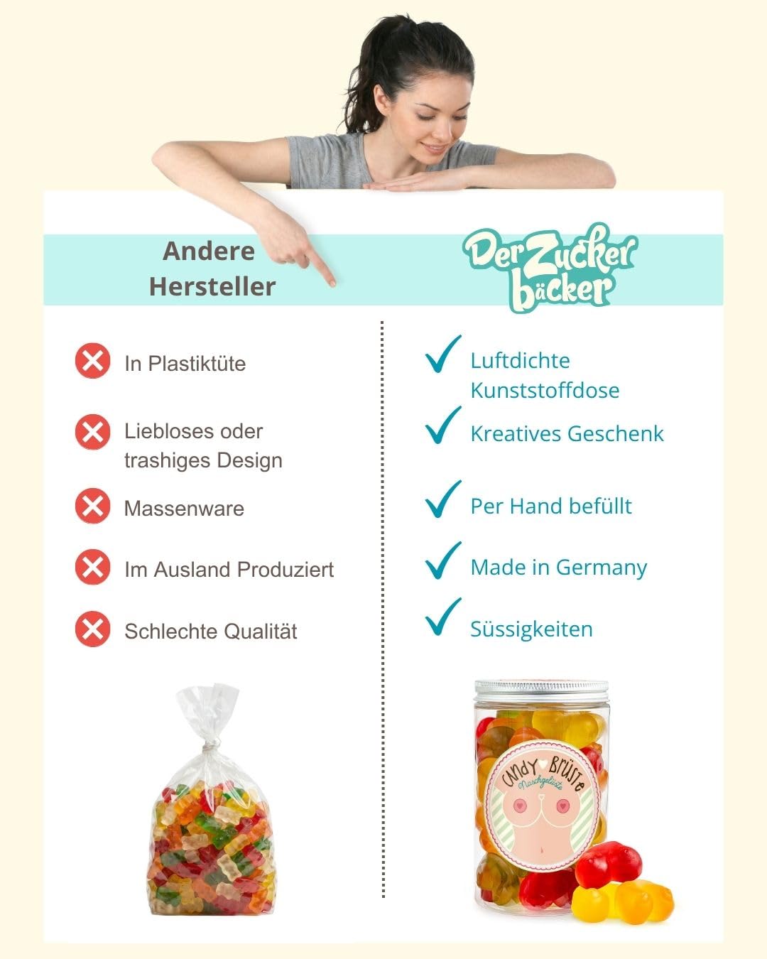 The Sugar Baker Candy Breasts Gummy Bears 300 g – Bild 8