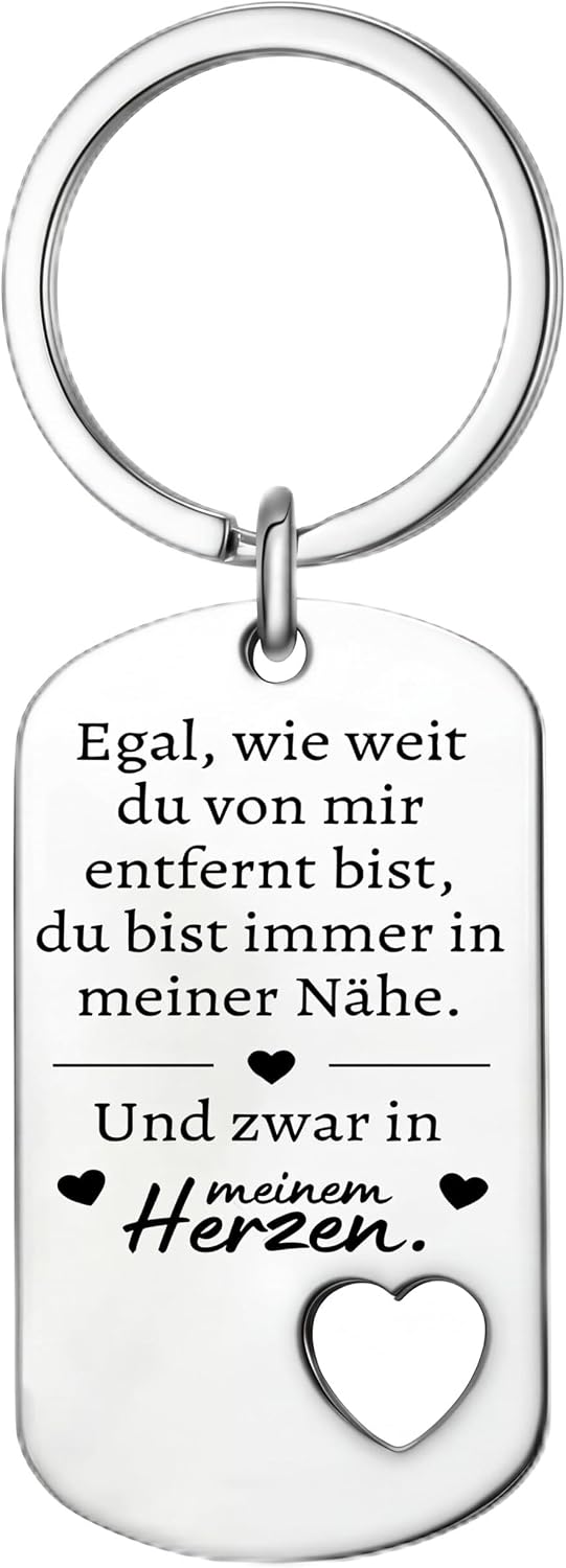 Premium Key Ring with Elegant Engraving as Guardian Angel I Lucky Charm for Woman and Man I Gift Drive Careful I Love You