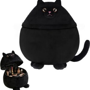 Funny Cat Cosmetic Bag for Women, Girls & Cat Lovers - Large Cat Shape Makeup Bag & Makeup Organiser - Funny Gift for Birthday, Halloween, Mother's Day or Easter