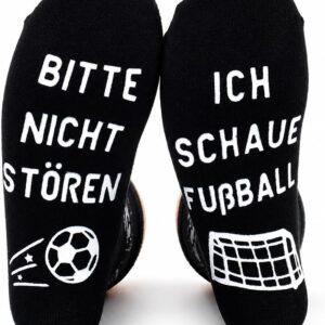 Fußball Geschenke für Männer Neuheit Lustige Socken mit Spruch Bitte Nicht Stören Ich Schaue Fußball Teenager Jungen Sohn Fußballliebhaber Vatertag Geschenke für Herren Fussball Geschenke