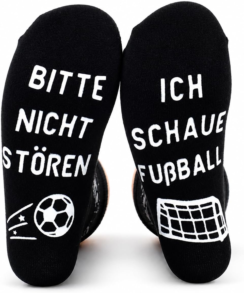 Fußball Geschenke für Männer Neuheit Lustige Socken mit Spruch Bitte Nicht Stören Ich Schaue Fußball Teenager Jungen Sohn Fußballliebhaber Vatertag Geschenke für Herren Fussball Geschenke