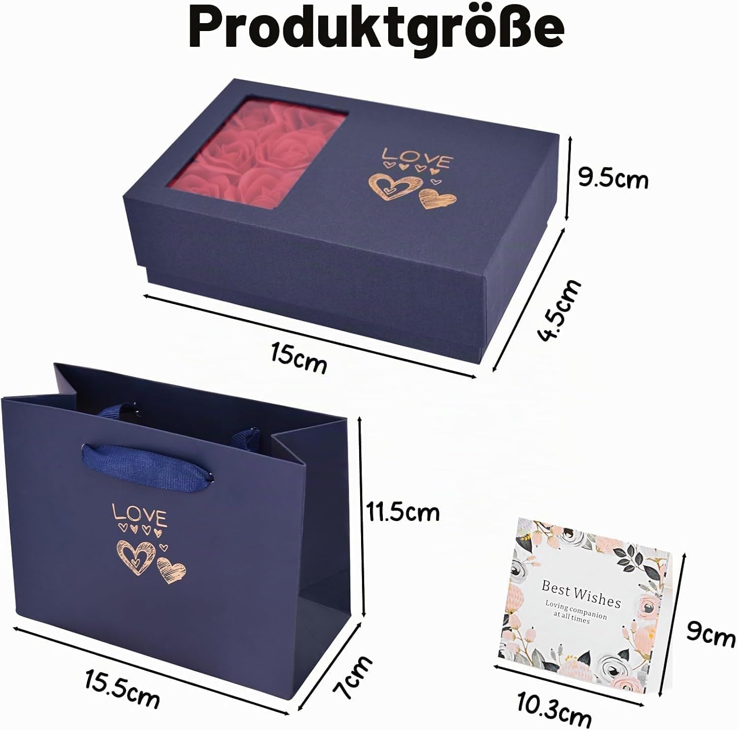 Rose Jewellery Gift Box, Jewellery Boxes for Ring, Earring, Necklace, Bracelet, Flower Jewellery Box for Valentine's Day, Mother's Day, Jewellery Gift Packaging – Bild 2