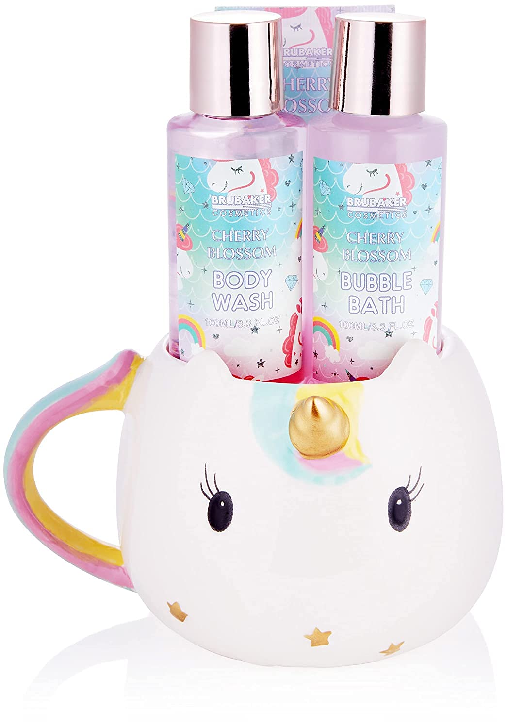 Brubaker Cosmetics 4-Piece Unicorn Bath and Shower Set Cherry Blossom