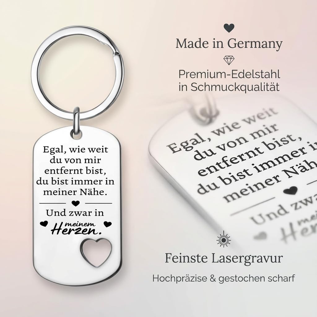Premium Key Ring with Elegant Engraving as Guardian Angel I Lucky Charm for Woman and Man I Gift Drive Careful I Love You – Bild 3