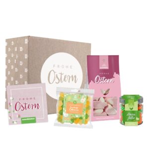 Gift for Easter, Easter Gift Box, Happy Easter with Marshmallows, Easter Mix and Rabbit Food Gummy Bears, For Children's Easter Nest or as a Beautiful Gesture for Adults