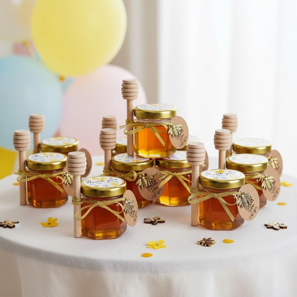 Ahhute Small Honey Jars, Honey Jar with Honey Spoon, Pack of 60, 45 ml – Bild 5