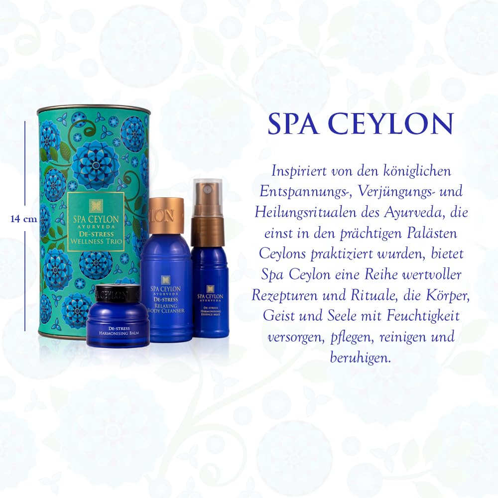 SPA CEYLON DE-STRESS Wellness Trio Set with Shower Gel, Body Cream & Aroma Balm, Aromatherapy Gift Set for Stress Relief & Relaxation, Vegan & Naturally Based – Bild 4