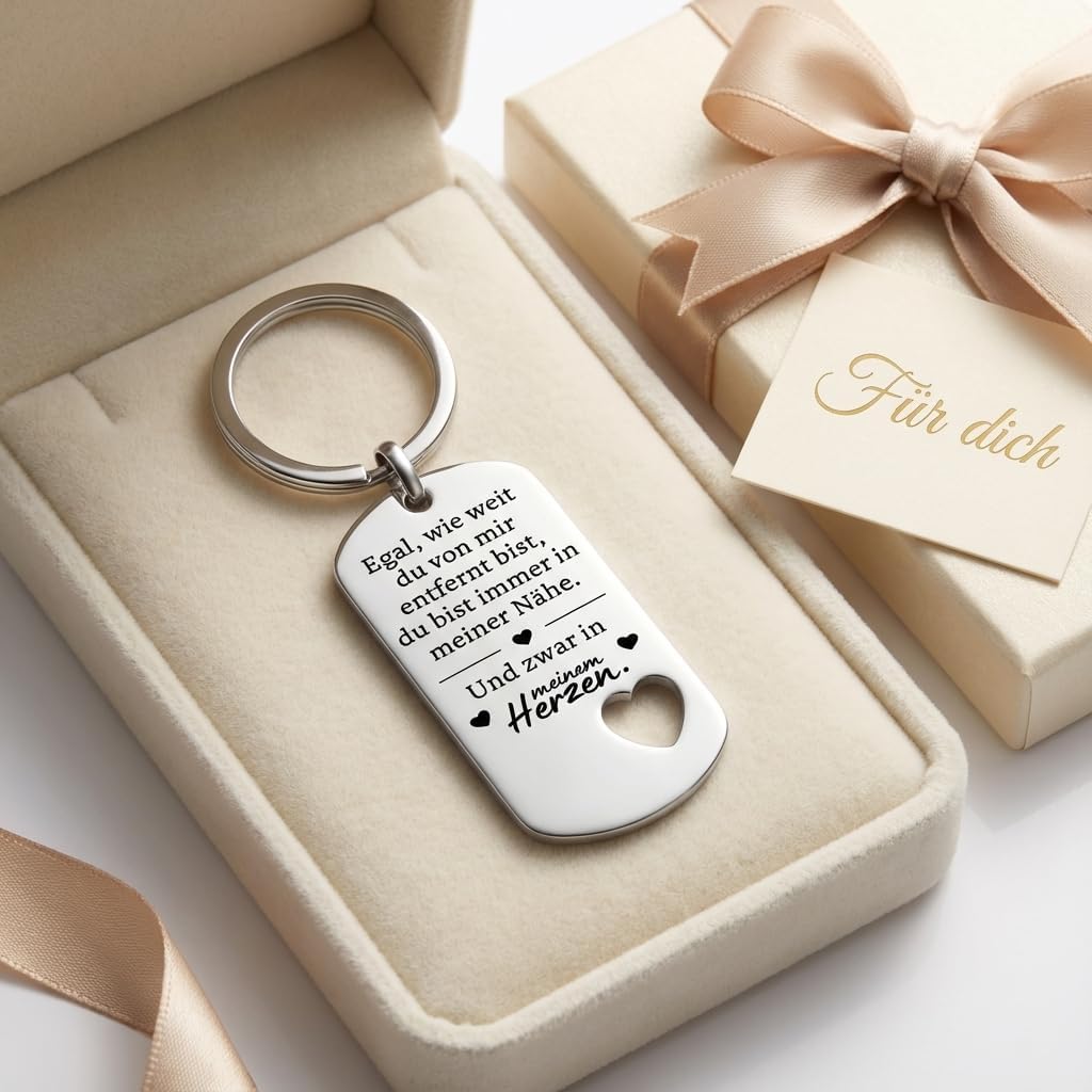 Premium Key Ring with Elegant Engraving as Guardian Angel I Lucky Charm for Woman and Man I Gift Drive Careful I Love You – Bild 4