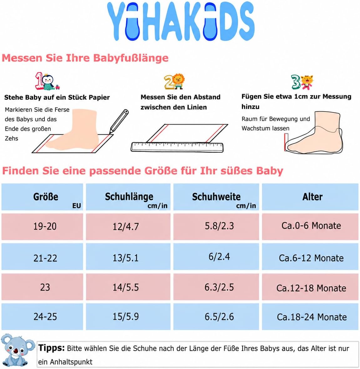 YIHAKIDS Baby Shoes Baby Shoes First Walking Shoes Made of Soft Genuine – Bild 5