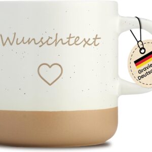 LIEBTASTISCH Laser Engraved Coffee Mug – Ceramic Stoneware Coffee Mug, Personalised Mug for Coffee, Tea – Favourite Person Gift, Father’s Day, Mother’s Day, Women’s Day, Best Friend (Beige)