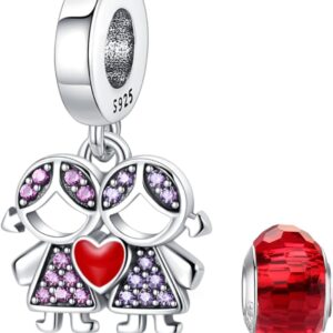 HappyStar 925 Sterling Silver Rose Flower Charm Tarot Card Pendant Bead Charms for Women for Pandora European Bracelets Necklaces Jewellery