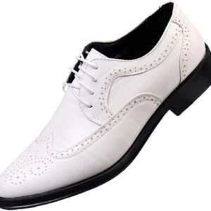 Hixingo Men’s Suit Shoes 38-47 EU, Comfortable Suit Shoes, Men’s Business Shoes, Oxford Elegant Derby Leather Shoes, Non-Slip Breathable for Wedding, Suit