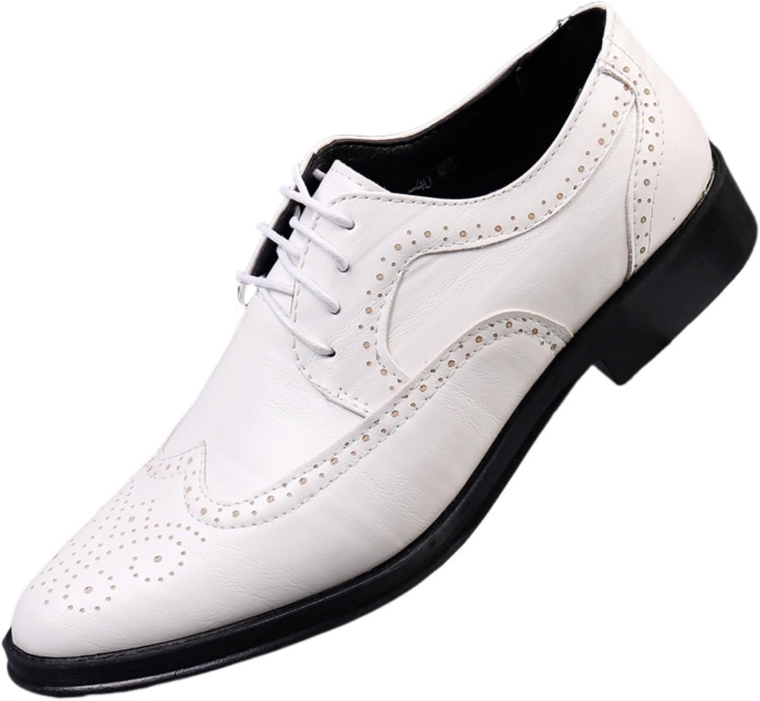 Hixingo Men's Suit Shoes 38-47 EU, Comfortable Suit Shoes, Men's Business Shoes, Oxford Elegant Derby Leather Shoes, Non-Slip Breathable for Wedding, Suit