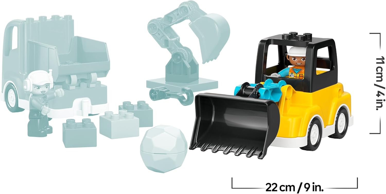 LEGO DUPLO 3 in 1 Construction Vehicles - Educational Montessori Toy for Toddlers w/ Trucks, Excavator Digger & Loader - Birthday Gift Idea for 2+ Year Old Boys & Girls - 10475 – Bild 7