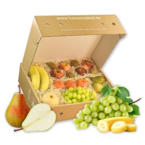 Hansen Obst – Gift Box – Fruity Fruit Box – „Employee Fruit Box“ – Gift Basket – Fruit Gift Set – Filled Fruit Box – Tasting Fruit Box