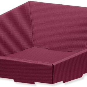 Pack of 25 Corrugated Cardboard Hexagonal Gift Baskets – Bordeaux – 29.5 x 24.5 x 13cm