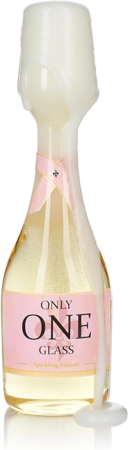 FunX Champagne Glass Bottle 750 ml Only One Glass - Gifts for Women for Birthday - Funny Birthday Gift for Mum, Girlfriend and Sister – Bild 3
