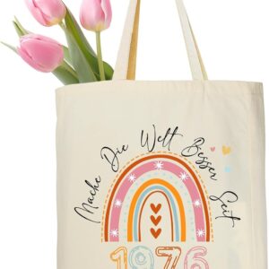 Ysound 50th Birthday Women Cotton Bag Gifts for Wife Cotton Bag, 1976 Fabric Bag Shopper Bag as 50th Birthday Gift, Gift for Women Mum Colleague Girlfriend for Birthdays