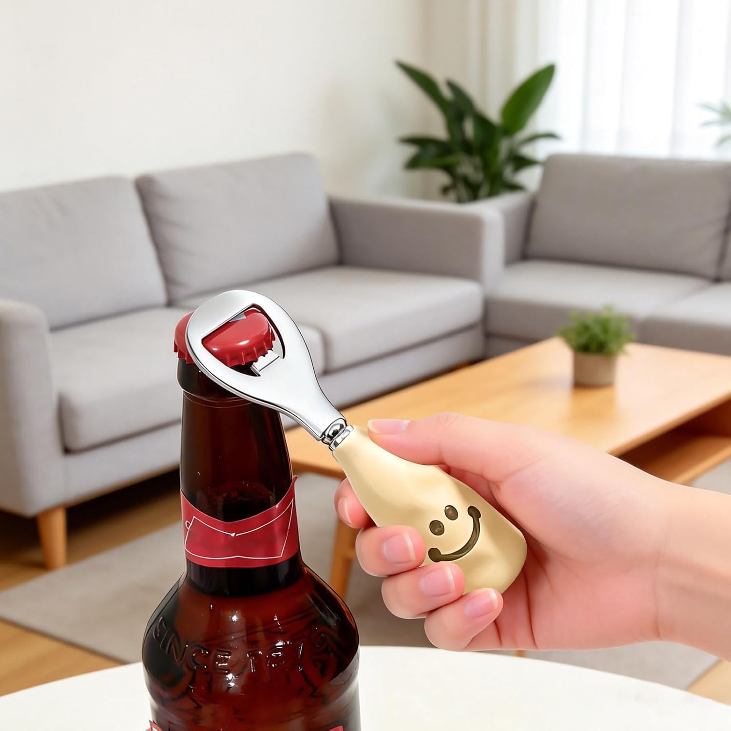 Bottle Opener, Smiley Beer Bottle Opener, Stainless Steel Bottle Opener, Funny Beer Opener for Drinks, Cider, Bar, Home Gadgets, Beer Mortar for Men Gifts, Beer Gifts for Men (A) – Bild 3