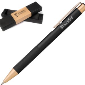 Freudestifterei Metal Ballpoint Pen with Engraving, Optional Gift Box, Promotional Gift, Interchangeable Refill, Blue Ink