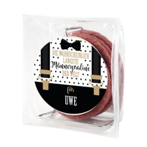 Herz & Heim Gift for Man Salami Cable Reel – Longest Male Praline in the World – Personalised