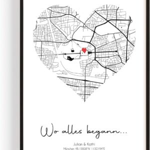 GiveSmiles Where it all began coordinates poster – gifts for women picture