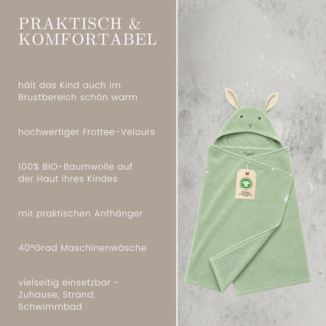 DIKOS Hooded Towel Baby 70 x 140 cm, Baby Towel, Bath Poncho – Bild 6