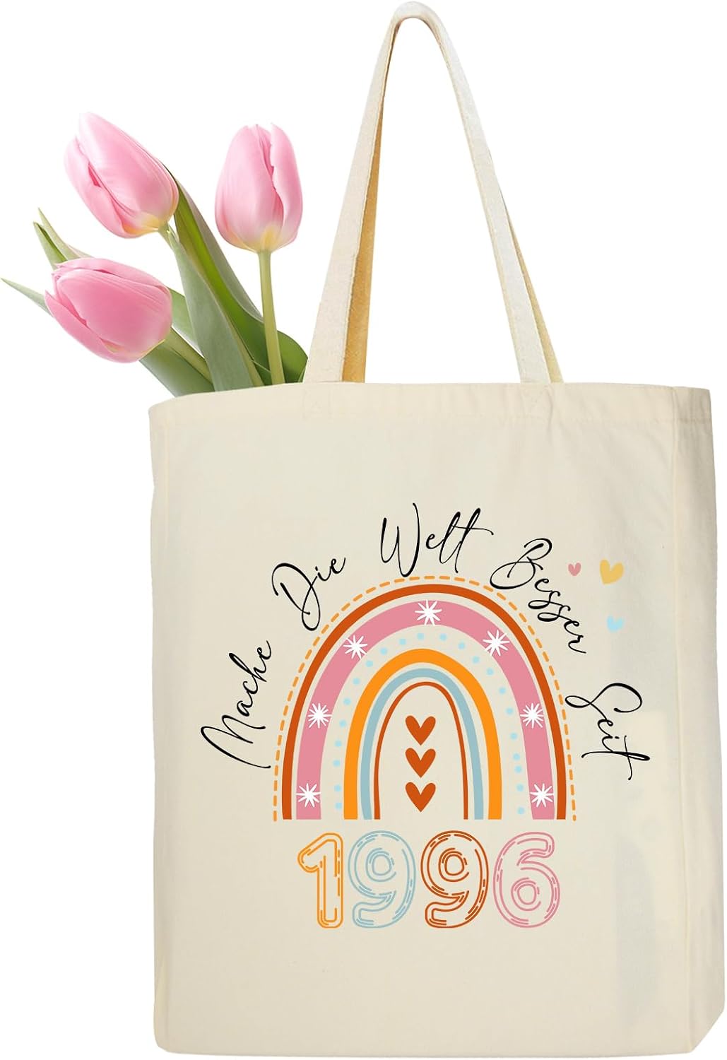 Ysound 30th Birthday Women Cotton Bag Gifts for Wife Cotton Bag, 1996 Fabric Bag Shopper Bag as 30th Birthday Gift, Gift for Women Mum Colleague Girlfriend for Birthdays