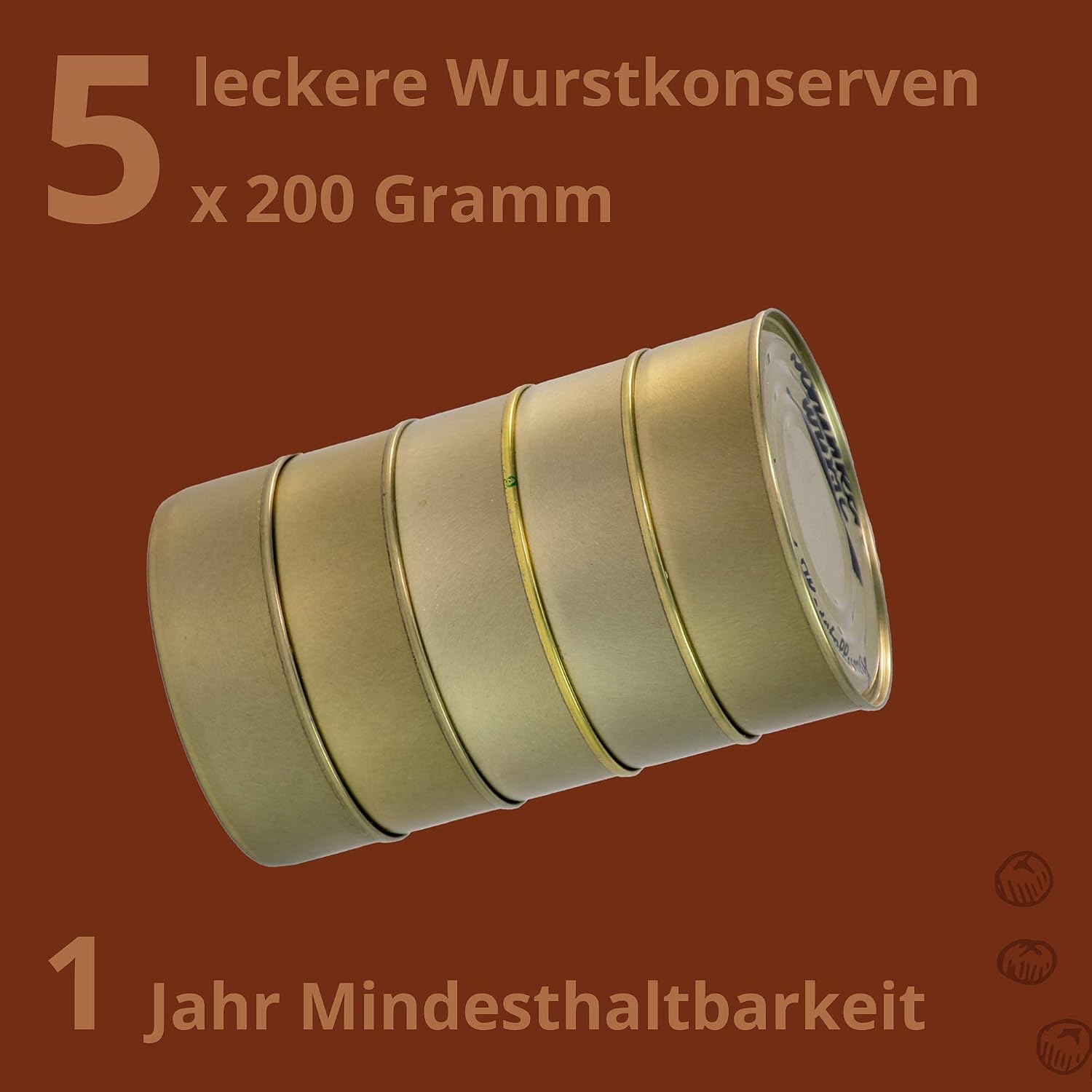 Schwarzwald Metzgerei: 5 x Tins of Selected Sausage Specialities in a Set - 5 x 200 g Canned Sausage with Lyoner, Liver Sausage, Ham Sausage, Beer Sausage and Coarse Farmer's Sausage - Long Lasting – Bild 3