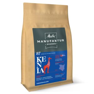 Melitta Kenya Specialty Coffee 250 g Whole Beans Unground Single Origin, Gentle Drum Roasting, Roasted in Germany, Strength 2