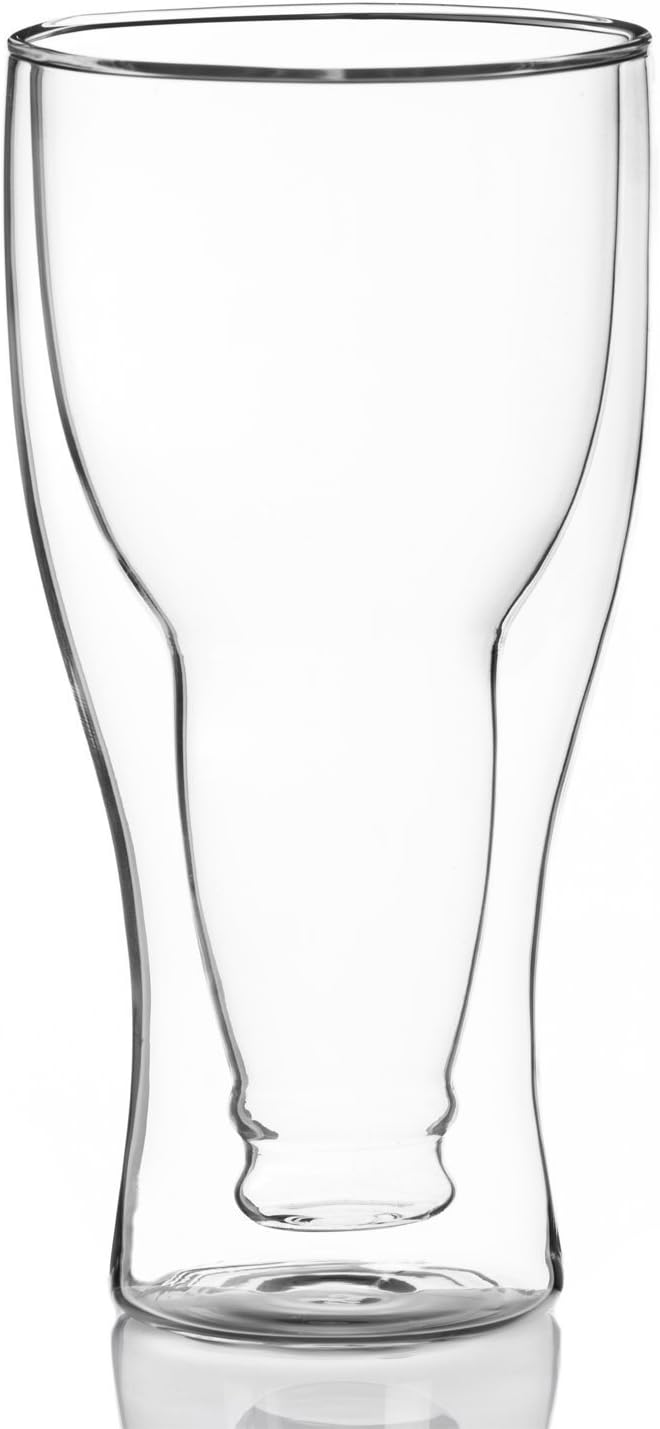 Dimono Double-Walled Beer Glass 0.33 L Inside Out Inverted Beer Bottle in Glass (2 Glasses) – Bild 2