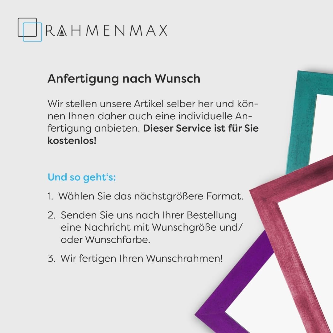 RahmenMax Iowa Picture Frame 42 x 50 cm for Hanging / Picture Frame Made to Measure Possible / Poster Frame Made of Plastic / Picture Frame in Black Matt with Clear Acrylic Glass / Puzzle Frame – Bild 6