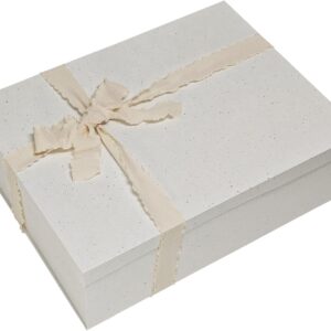 Tekhoho Off-White Gift Box 44 x 33 x 14 cm, Extra Large Premium Rectangular Gift Box with Lid for Gifts, Christmas, Wedding and Birthday Packaging