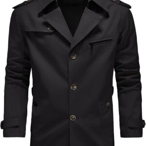 KUDORO Men's Transition Jacket, Lightweight Aviator Jacket, Bomber Jacket, Cotton Cargo Jacket, Men's Trench Coat with Multiple Pockets