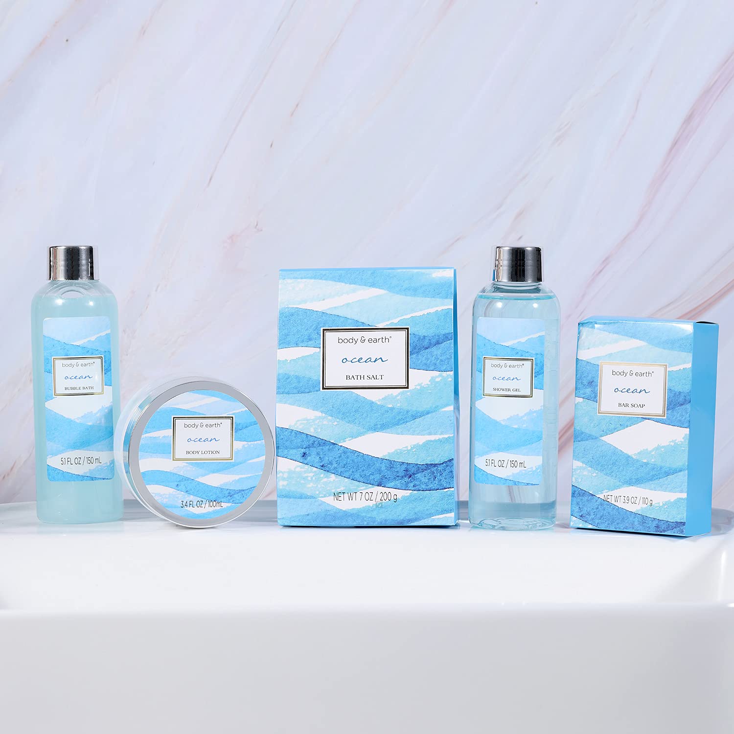 Body & Earth Bath Set Ocean Fragrance Gift Set for Women 7-Piece – Bild 6