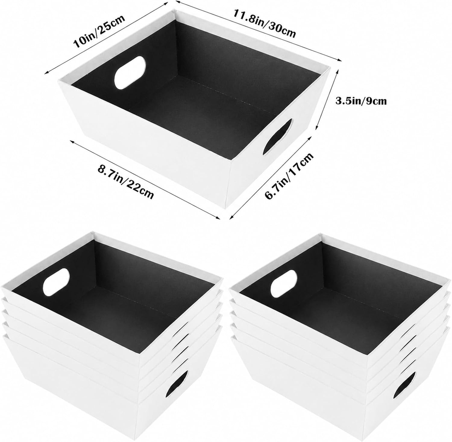 Gift Basket Empty Cardboard Set of 10 Large Gift Baskets with Handle White – Bild 4