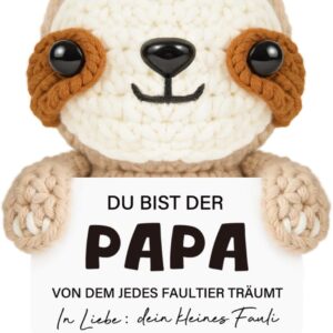 Gift for Dad - Handmade Crochet Sloth with Energy Card, Birthday Gift for Dad, Father's Day, Best Dad Gifts, Father's Day Gift, Christmas