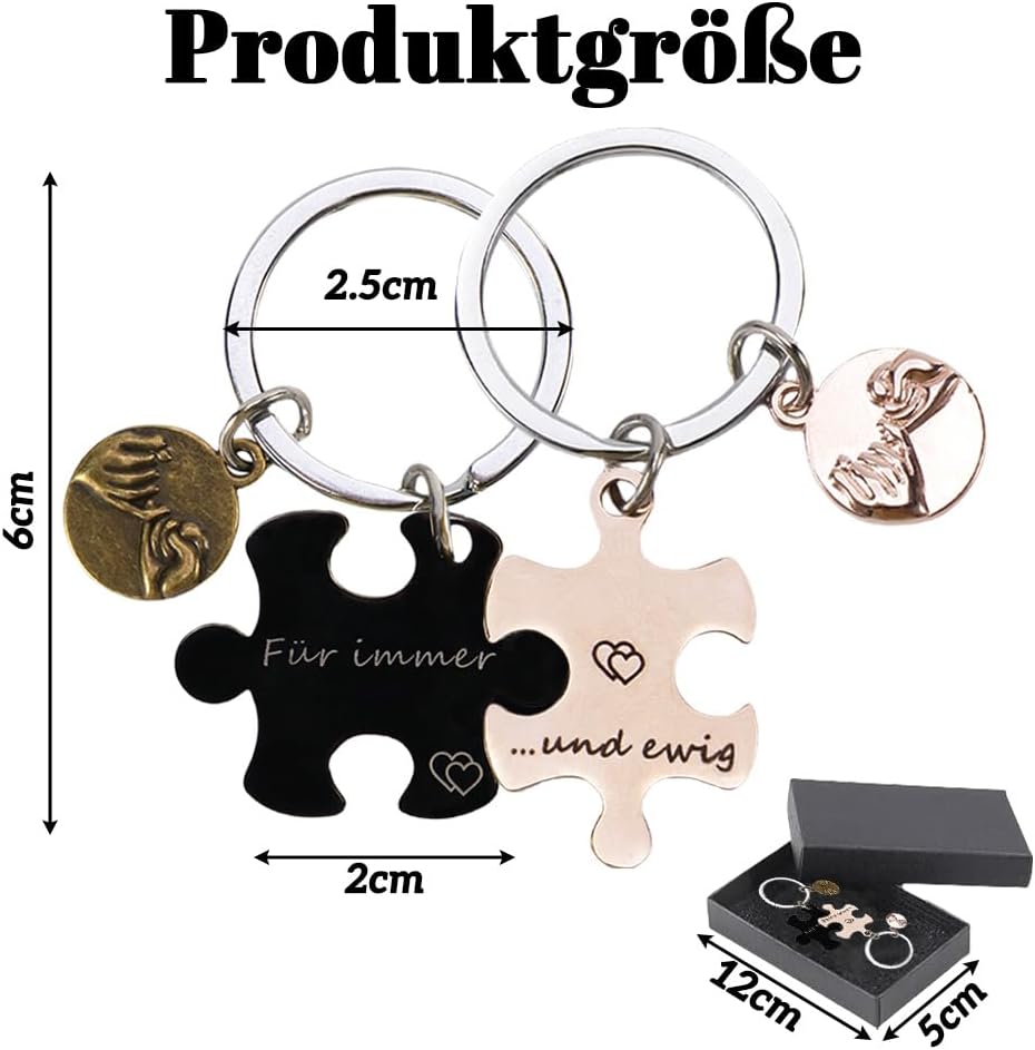 Anicy Personalised Gifts Keyring Couple Gifts Anniversary Valentine's Day for Him Her – Bild 2