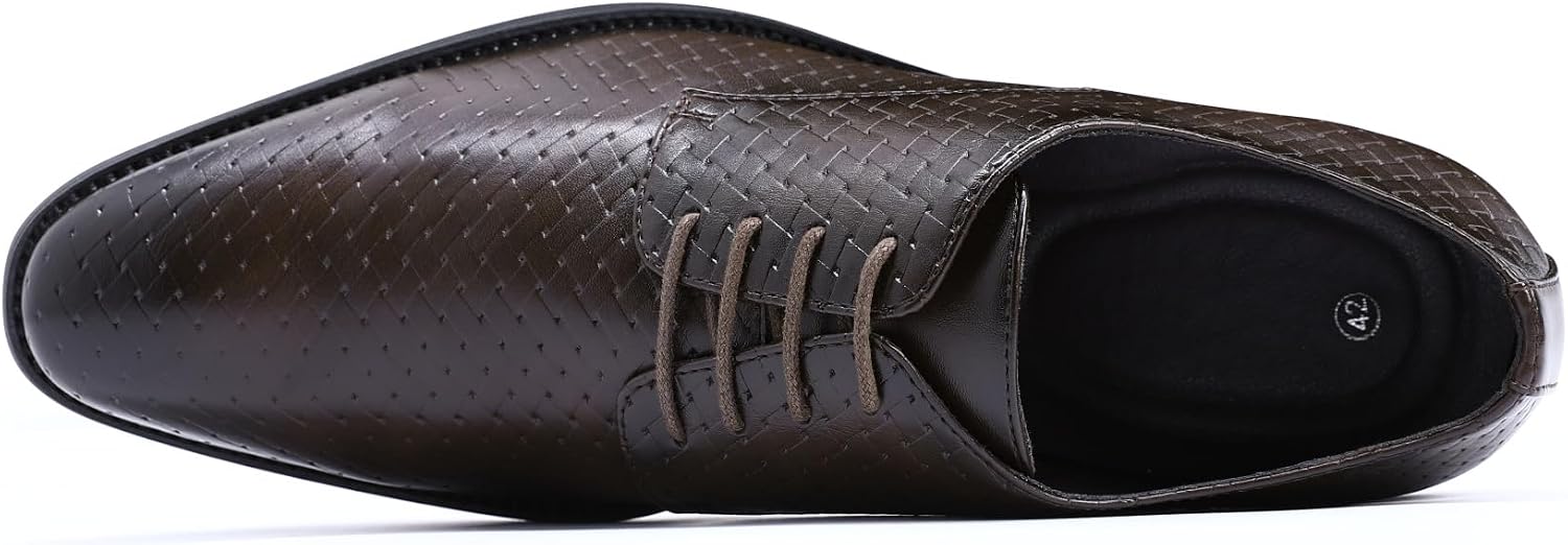 Allthemen Men's Dress Shoes Leather Modern Lace-Up Formal Leather Shoes Business Oxford Derby Shoes – Bild 6