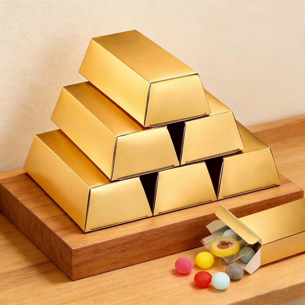 24 Pieces Gold Bar Gift Boxes, Gold Bar Party Gift Box, Treasure Theme Party, Decorating Candy, Snack, Chocolate Containers – Bild 2